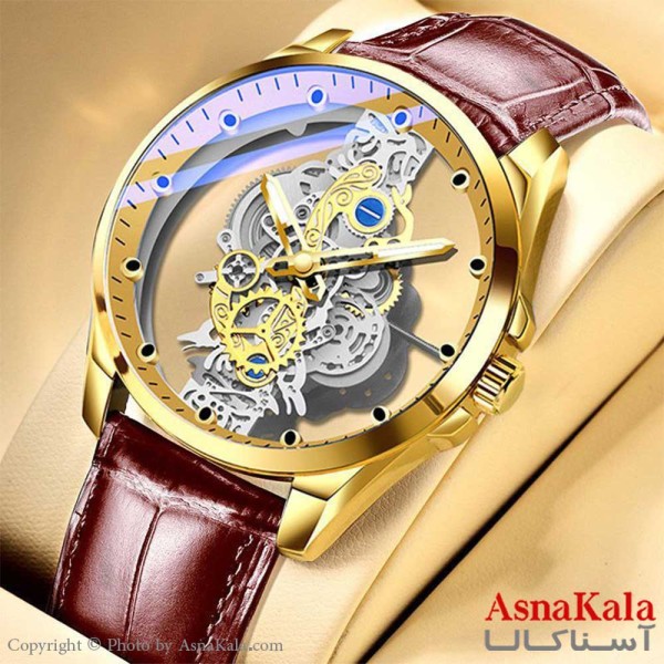 ساعت مچی عقربه ای مردانه بین باند بند چرم، ضدآب  BIN BOND WATCH MEN کد WTCH1129W