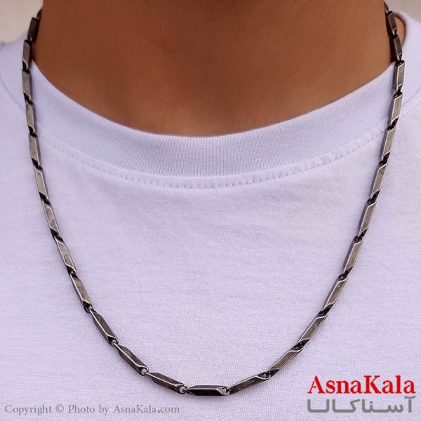 زنجیر کبریتی مردانه استیل  کد GNB16217W