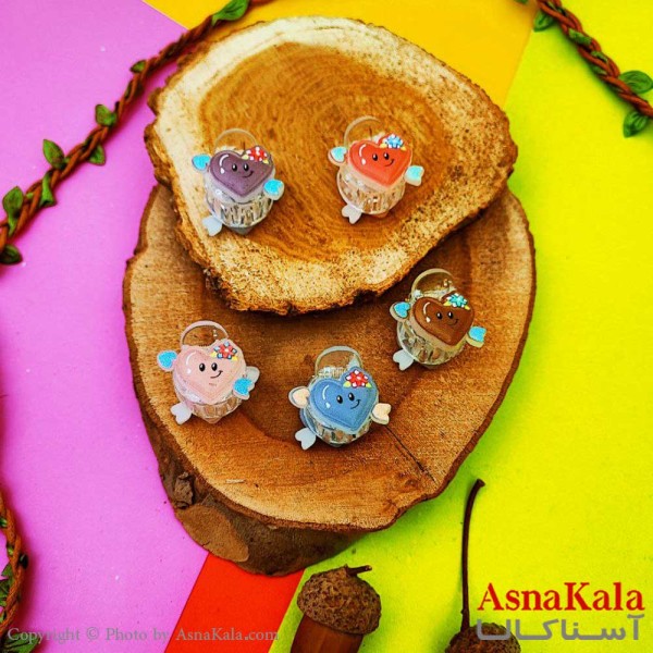 گیره مو زنانه رنگی مجموعه 2 عددی طرح قلب سایز 2.5CM در 2CM جنس خارجی کد HAIR1312W