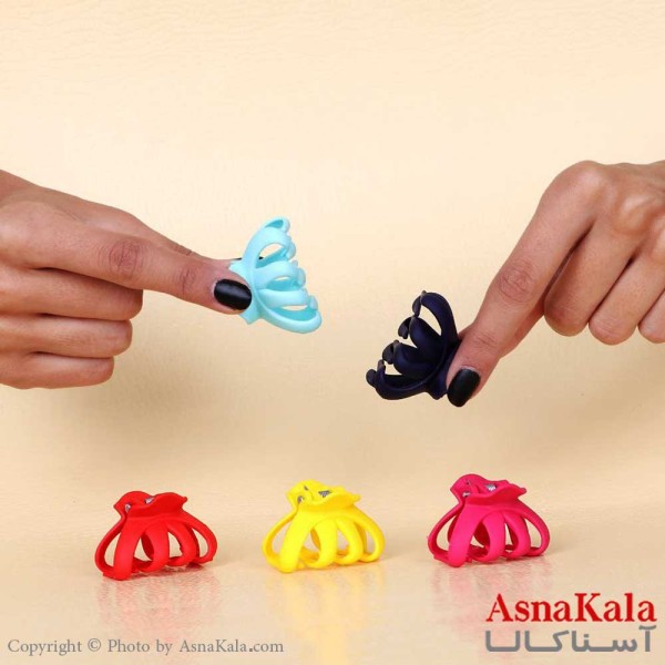 گیره مو زنانه رنگی سایز 4CM در 2CM جنس خارجی کد HAIR1370W