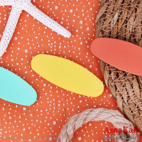 گیره مو تق تقی مدل مستطیل سایز 5.5 در 1.7 سانت کد HAIR1382W