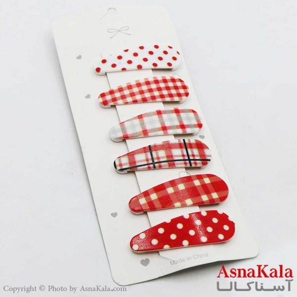 گیره مو تق تقی مدل چهارخونه کد HAIR1384W