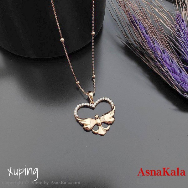 گردنبند ژوپینگ مدل پرنده قلبی کد GNB16229W