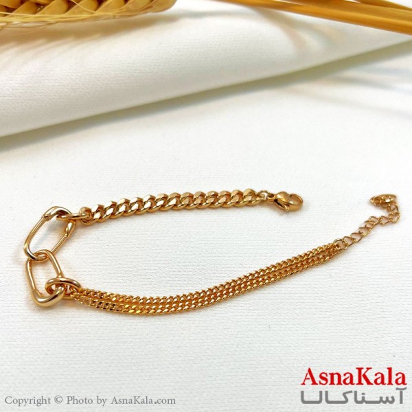 دستبند ژوپینگ مدل تندیس نگیندار کد DSB18209W