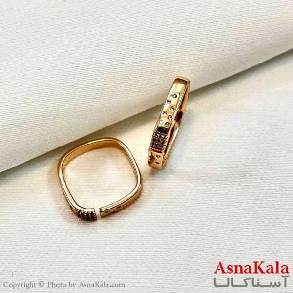 انگشتر ژوپینگ مدل مربع فری سایز نگین دار کد ANG19101W