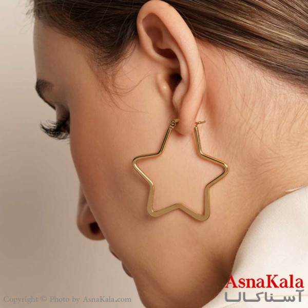 گوشواره ستاره بزرگ زنانه استیل 316  کد GSH15248W