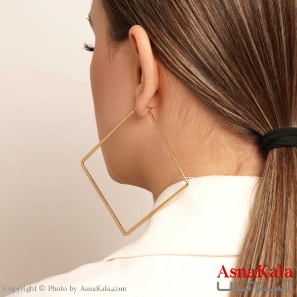 گوشواره مربع بزرگ زنانه استیل 316  کد GSH15251W