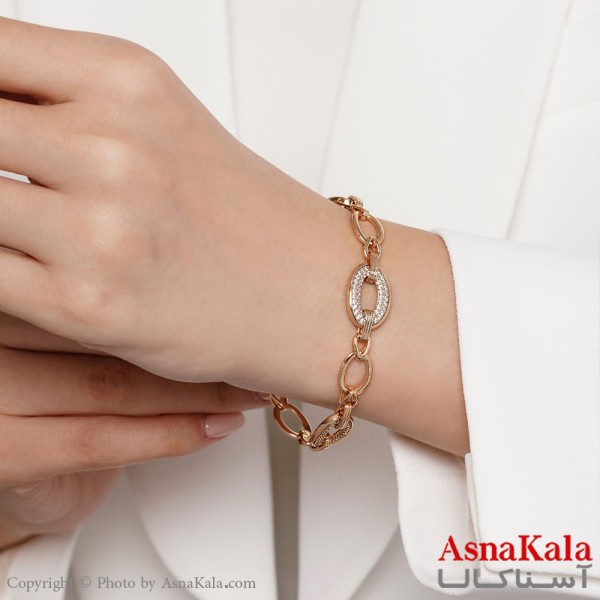 دستبند ژوپینگ مدل دایره نگیندار کد DSB18218W
