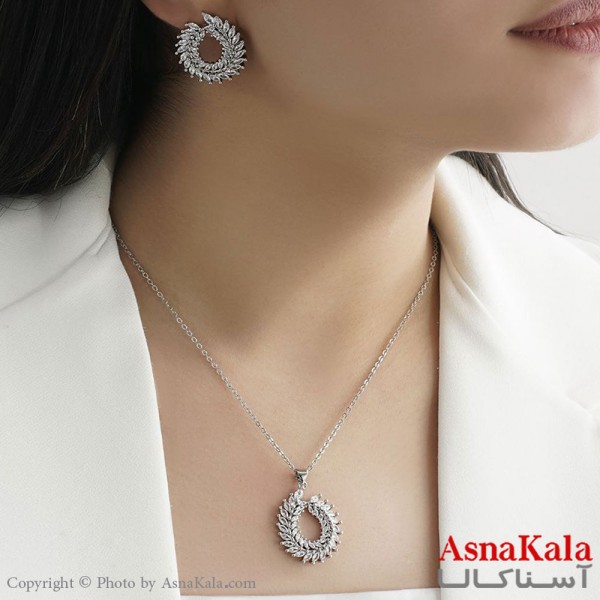 نیم ست جواهری زنانه طرح مجلسی کد NIM14120W