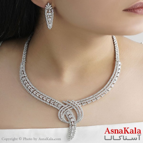 نیم ست جواهری زنانه طرح مجلسی کد NIM14122W