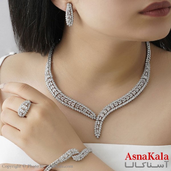 سرویس جواهری زنانه طرح مجلسی آبکاری رادیوم کد NIM14123W