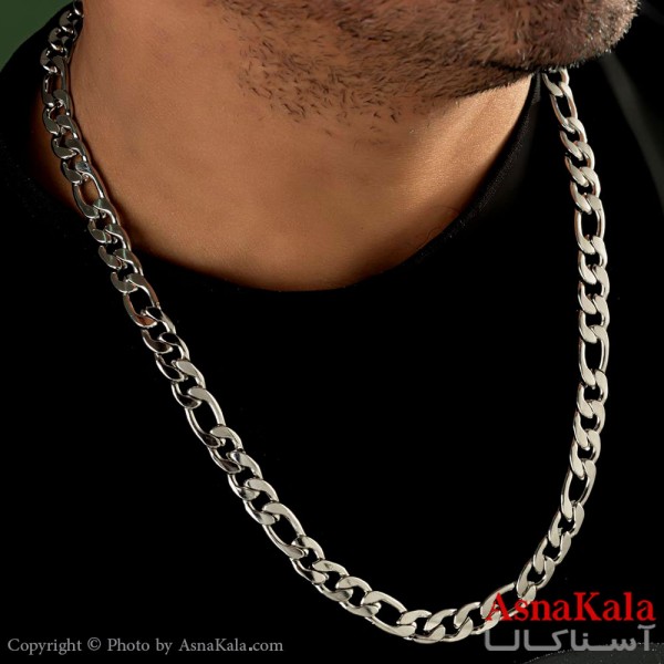 زنجیر گردنبند مردانه و پسرانه استیل مدل فیگارو کد GNB16253W
