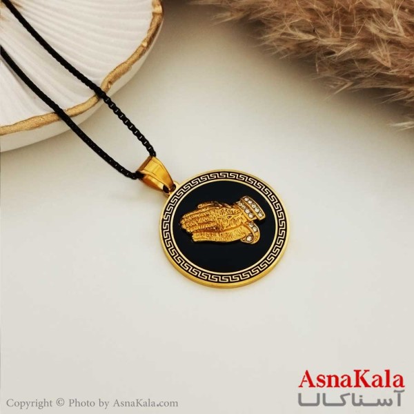 گردنبند دودست اسپورت استیل طلایی و مشکی کد GNB16260W