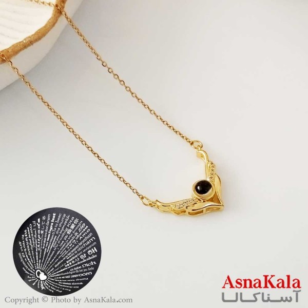 گردنبند تلسکوپی دوستت دارم به صد زبان دنیا طرح بال کد GNB16301W
