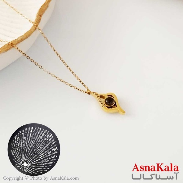 گردنبند تلسکوپی دوستت دارم به صد زبان دنیا طرح چشم کد GNB16305W