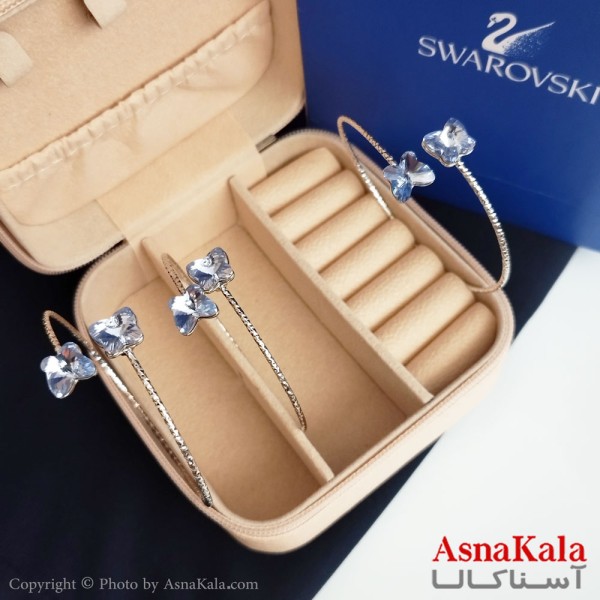 دستبند النگویی سواروسکی اورجینال به همراه کارت گارانتی و جعبه سواروفسکی کد DSB18239W