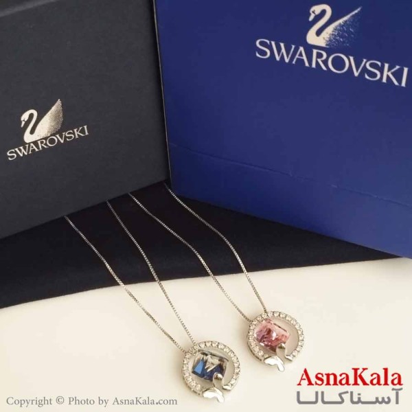 گردنبند سوارسکی اورجینال مدل حلقه نگین دار به همراه کارت گارانتی و جعبه سوارفسکی کد GNB16329W