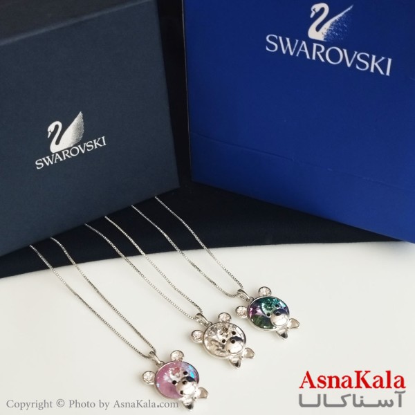 گردنبند سواروسکی اورجینال مدل خرسی به همراه کارت گارانتی و جعبه سواروفسکی کد GNB16339W