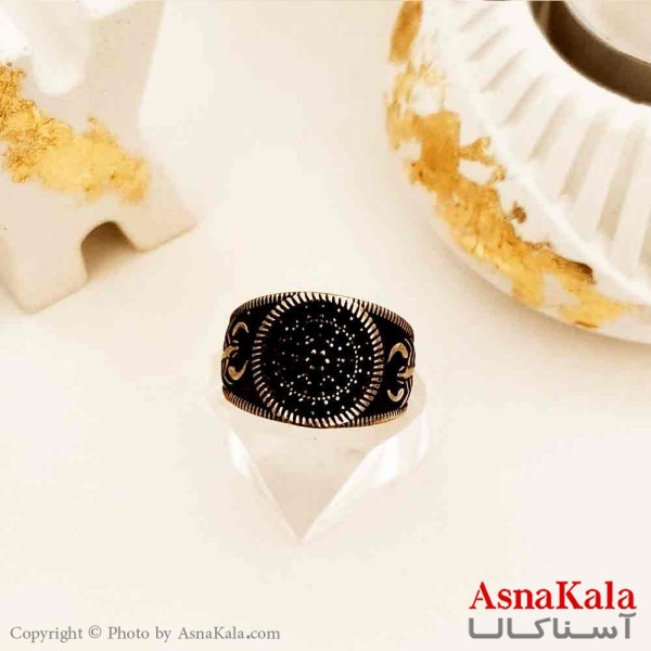 انگشتر طلاروس مردانه مدل عقرب با نگین مشکی کد ANG19161W