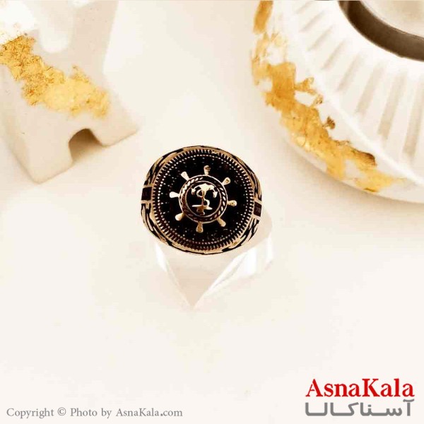 انگشتر طلاروس مردانه مدل سکان کشتی  کد ANG19147W