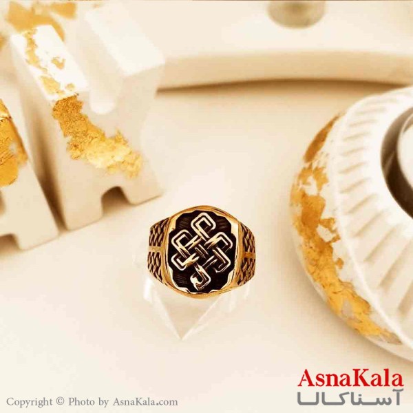 انگشتر طلاروس مردانه مدل پیچ دار کد ANG19130W
