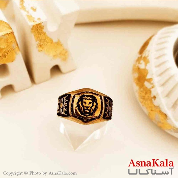 انگشتر طلاروس مردانه مدل شیر کد ANG19119W