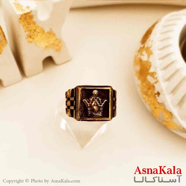 انگشتر طلاروس مردانه مدل تاج پادشاهی کد ANG19118W