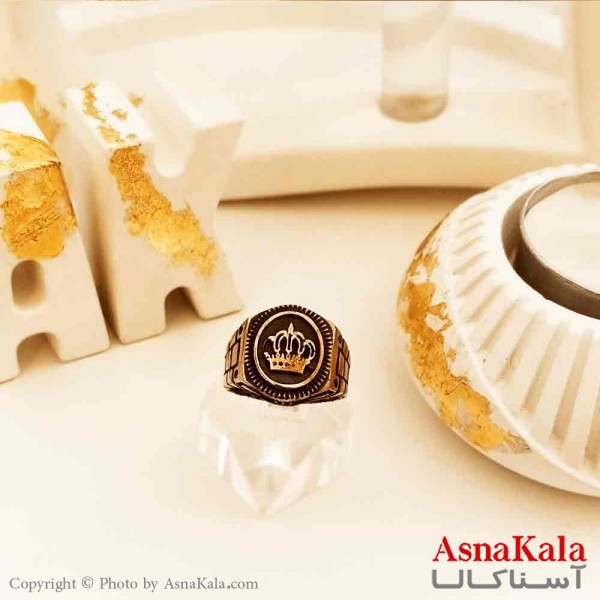 انگشتر طلاروس مردانه مدل تاج پادشاهی کد ANG19115W