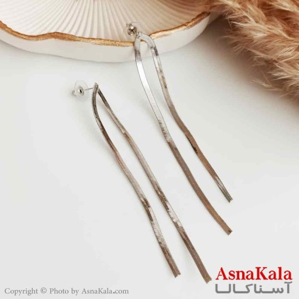 گوشواره جواهری زنانه استیل مدل ماری رنگ نقره ای کد GSH15333W