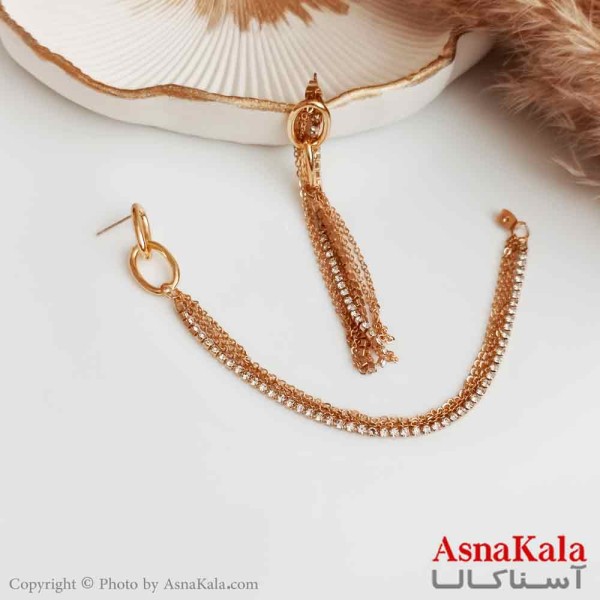 گوشواره جواهری زنانه استیل مدل ریسه ای کد GSH15343W