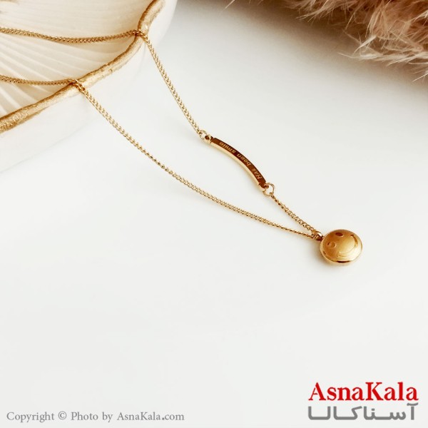 گردنبند لبخند بزن زنانه استیل طلایی کد GNB16346W