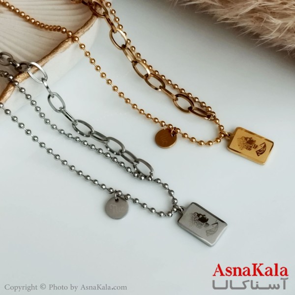 گردنبند الیزابت زنانه استیل طلایی کد GNB16347W