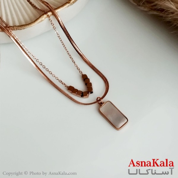 گردنبند ماری دولاین زنانه استیل رزگلد کد GNB16348W