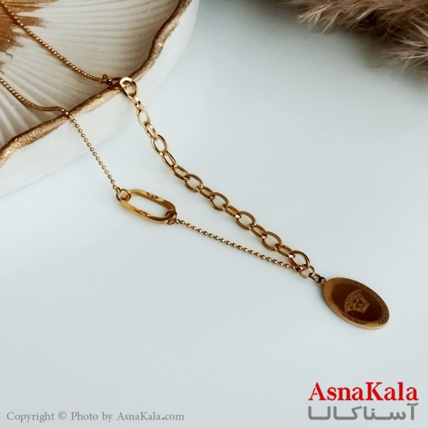 گردنبند ورساچه زنانه استیل طلایی کد GNB16355W