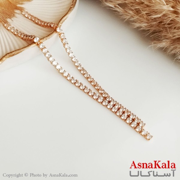 گردنبند تنیسی زنانه جواهر استیل طلایی کد GNB16367W