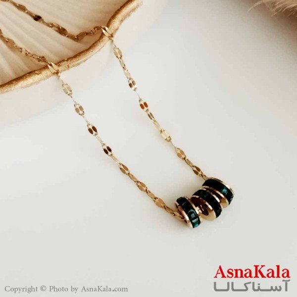 گردنبند دخترانه با زنجیر دیسکو استیل طلایی مدل گوی کد GNB16408W