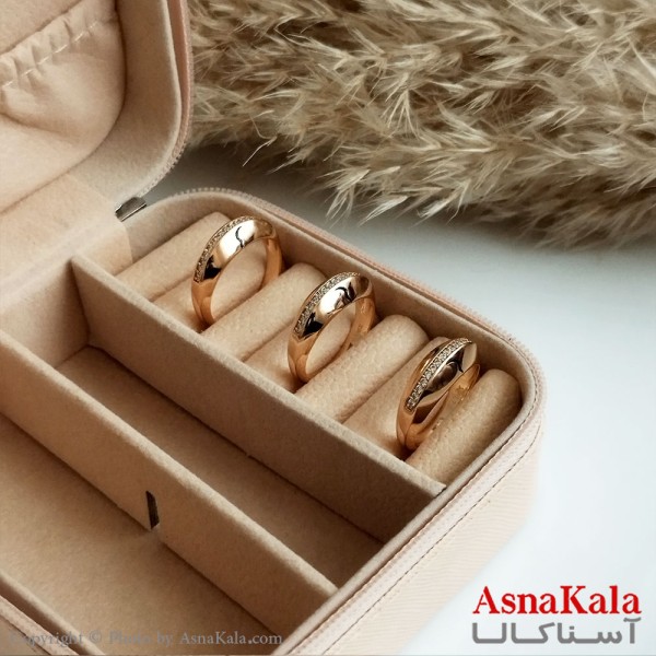 انگشتر ژوپینگ اصلی با آبکاری طلا زنانه مدل آینه ای نگین دار کد ANG19198W