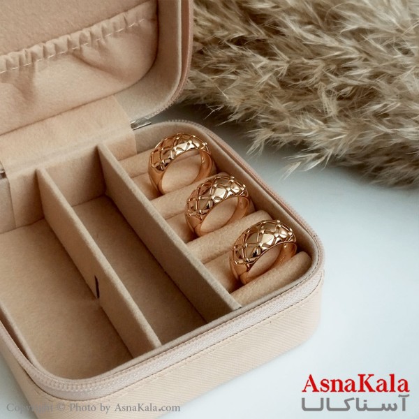 انگشتر ژوپینگ اصلی با آبکاری طلا زنانه مدل آینه ای مشبک کد ANG19201W