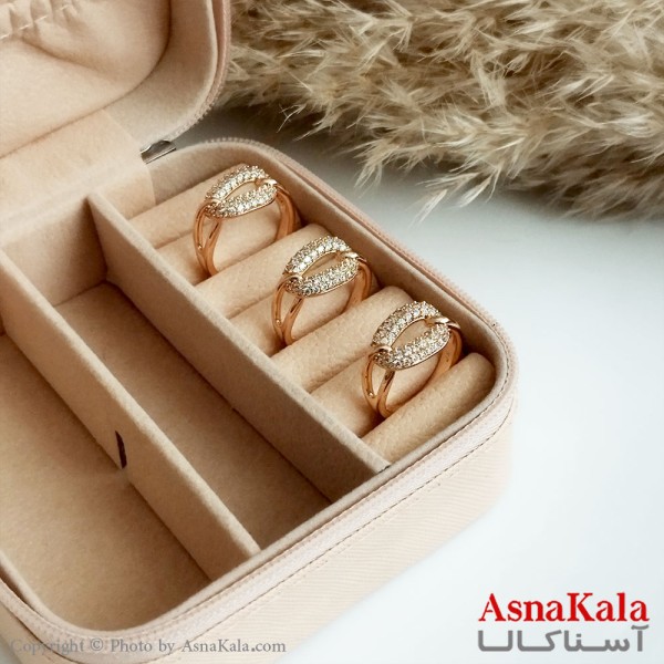 انگشتر ژوپینگ اصلی با آبکاری طلا زنانه مدل کارتیر نگیندار کد ANG19203W