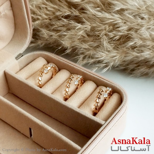 انگشتر ژوپینگ اصلی با آبکاری طلا زنانه مدل مار پولکی فری سایز کد ANG19211W