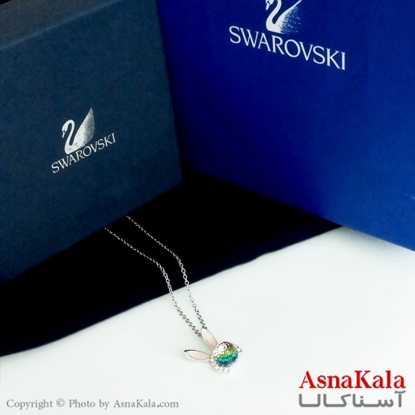 گردنبند سواروسکی اورجینال مدل پلی بوی یا خرگوش(ربیت) به همراه کارت گارانتی و جعبه سوارفسکی کد GNB16424W