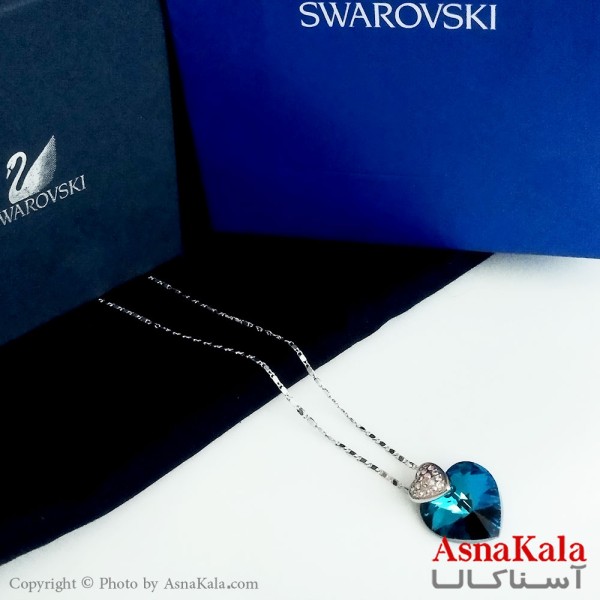 گردنبند سواروسکی اورجینال مدل قلبی همراه نگین قلبی به همراه کارت گارانتی و جعبه سوارفسکی کد GNB16428W