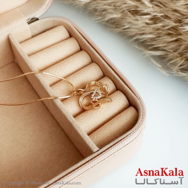 گردنبند ژوپینگ اصل زنانه مدل  قلب قلبی رنگ طلایی کد GNB16439W