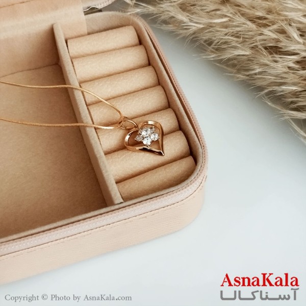 گردنبند قلب ژوپینگ اصل زنانه مدل  گل رنگ طلایی کد GNB16440W