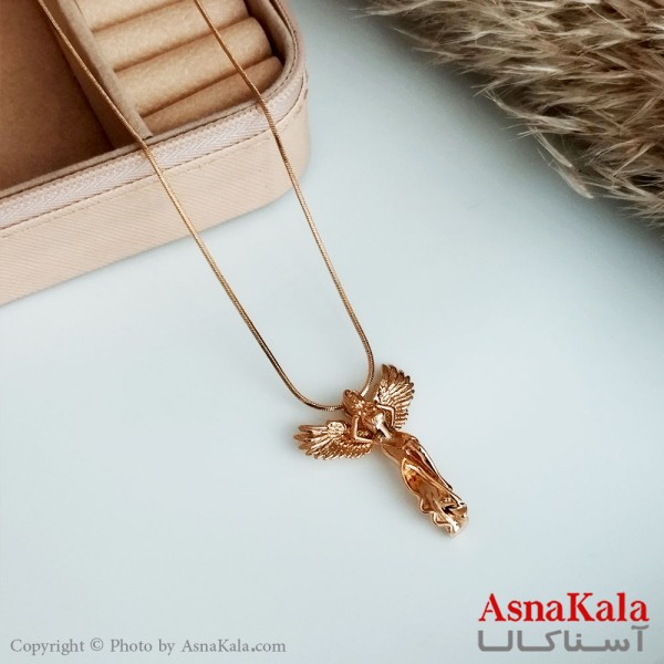 گردنبند فرشته بالدار ژوپینگ اصل زنانه رنگ طلایی کد GNB16441W