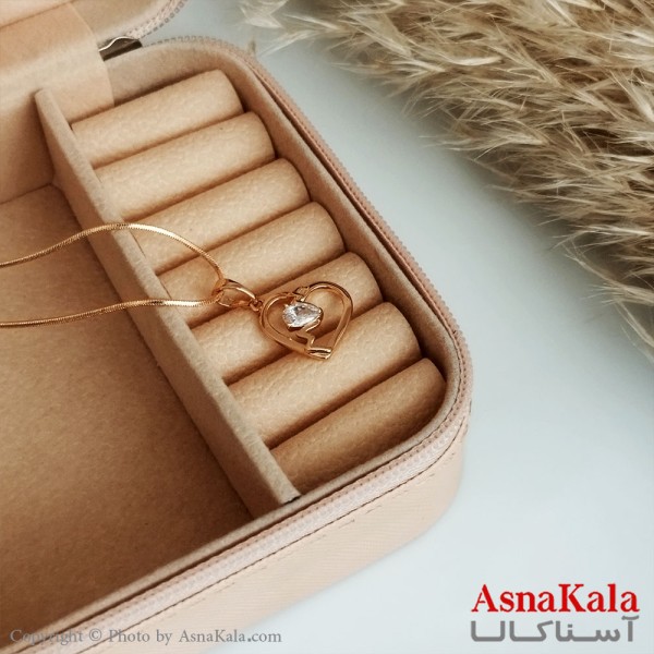 گردنبند مادر ژوپینگ اصل زنانه مدل تک نگین قلبی رنگ طلایی کد GNB16446W