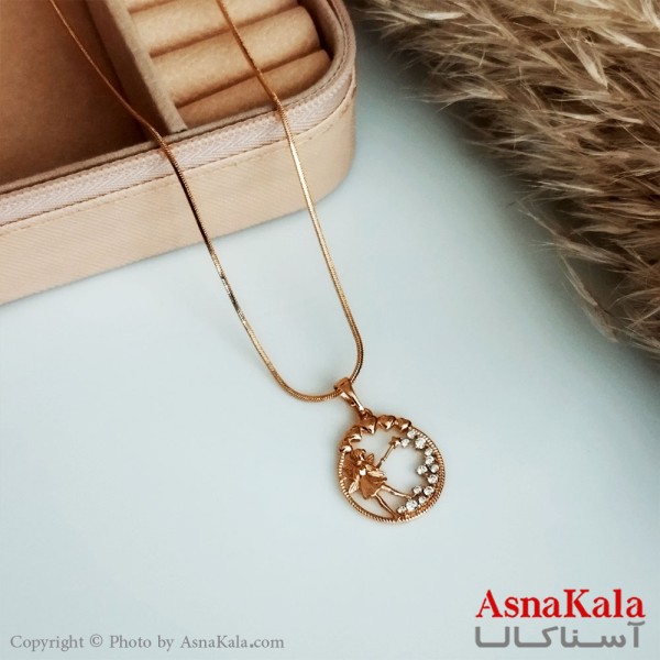 گردنبند ژوپینگ اصل مدل دختر جادویی رنگ طلایی کد GNB16447W