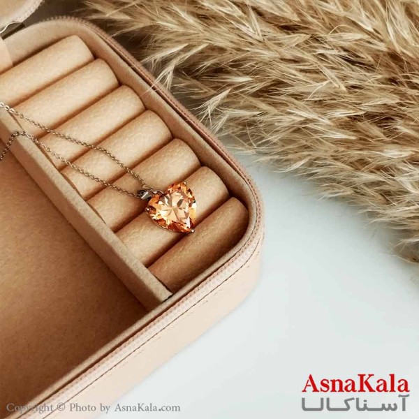 گردنبند ژوپینگ اصل زنانه مدل قلب سوارسکی نباتی رنگ طلایی کد GNB16481W