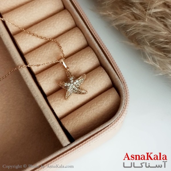 گردنبند ژوپینگ اصل زنانه مدل ستاره دریایی رنگ طلایی کد GNB16499W