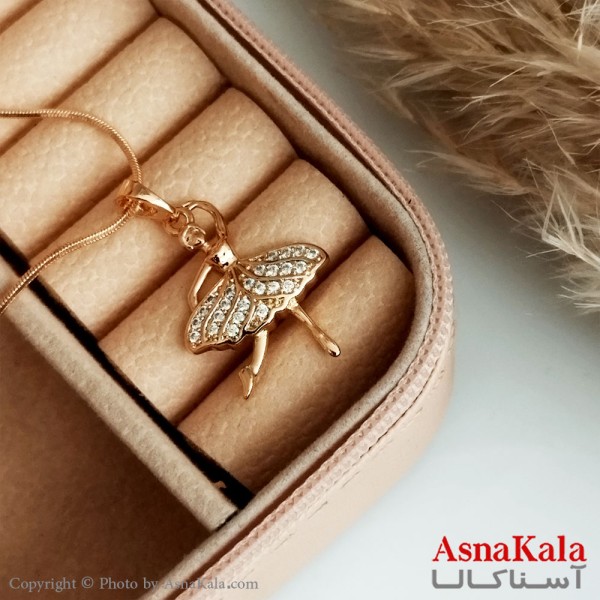 گردنبند ژوپینگ اصل مدل دخترک رقصان رنگ طلایی کد GNB16514W